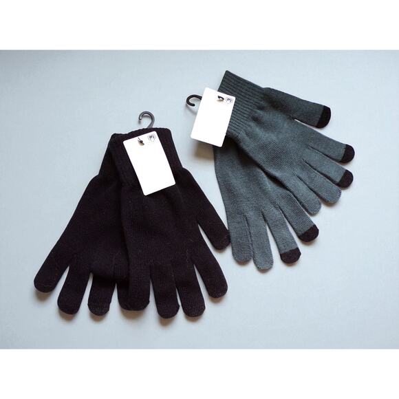 West Loop Texting Glove Lot 18 Black Gray One Size Acrylic Polyester Spandex - Picture 2 of 4